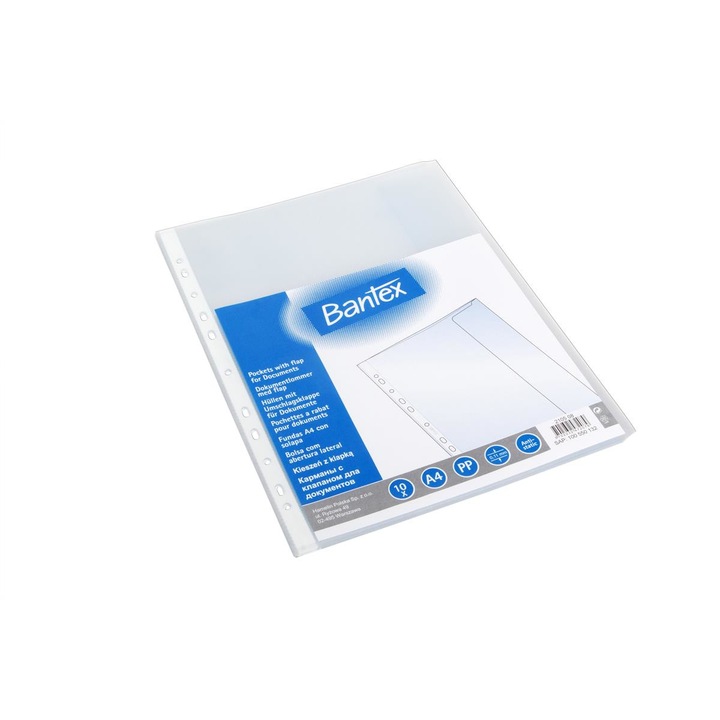 Plicuri, Bantex, A4, Alb/Transparent