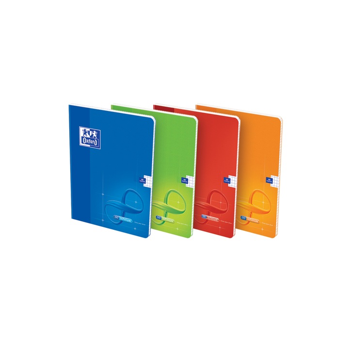 Caiet Oxford A5, 60 file, coperta sintetica rezistenta, hartie alba, 90g/m2
