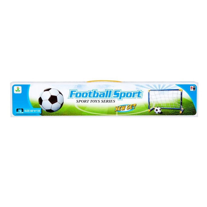 Комплект футболна врата и топка с помпа, Mega, 60x41x29см, за деца 3+