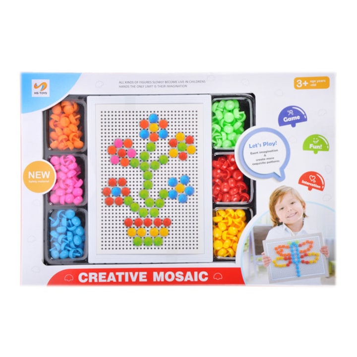 Креативна игра мозайка, 300 елемента, 3+, Многоцветна