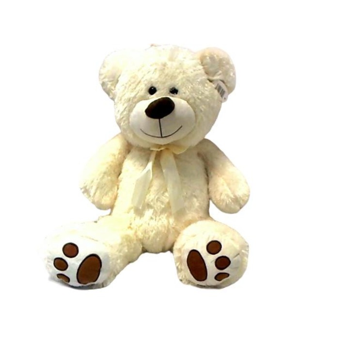 Ursulet de plus, 60 cm, Alb/Maro