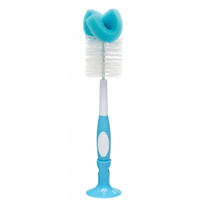 Perie de curatare biberon, Dr. Brown's, Plastic, Alb/Albastru