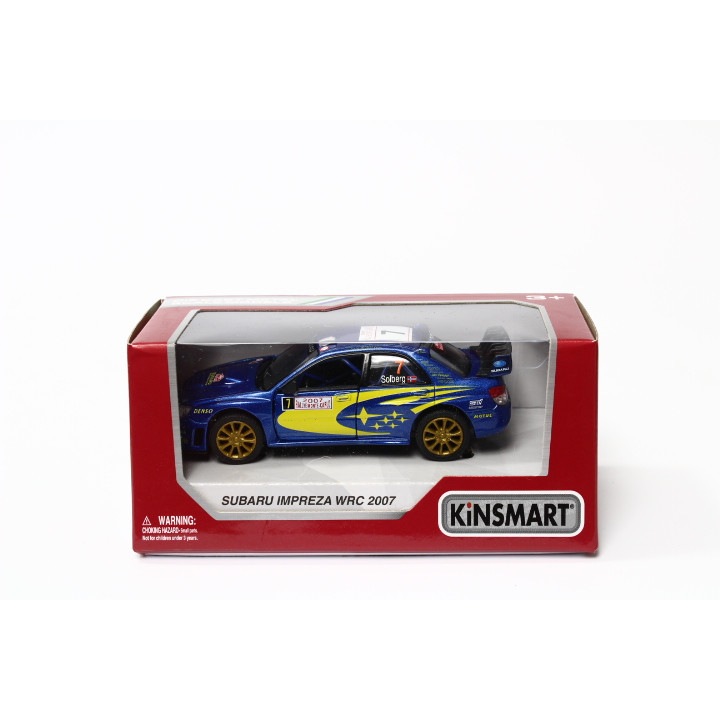 Játékautó, Kinsmart, fém, Model 5 Subaru Impreza WRC 2007, + 3 év, kék