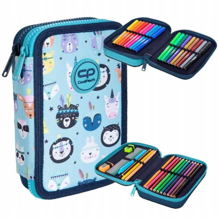 Penar scolar, CoolPack, Textil, Compartimentat, Multicolor