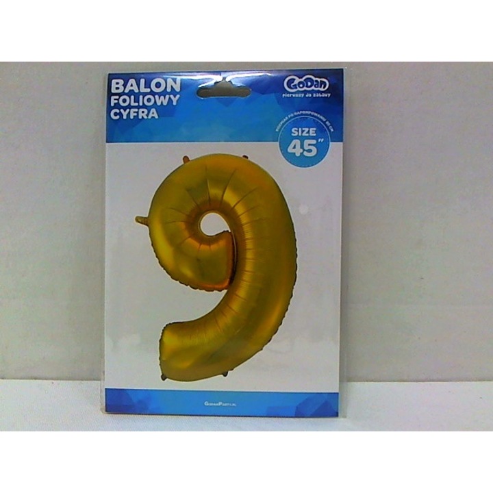 Balon folie Cyfra9 goldmatt 92cm HS-C45ZM9 06602