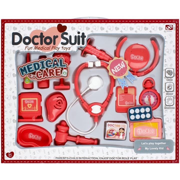 Set accesorii medicale pentru copii, 46x37x4 cm, 3+