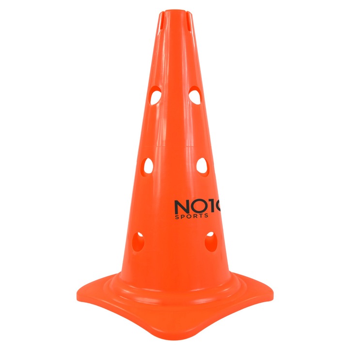 Jalon tip con pentru antrenament, PVC, Cu orificii, 40 cm, Portocaliu