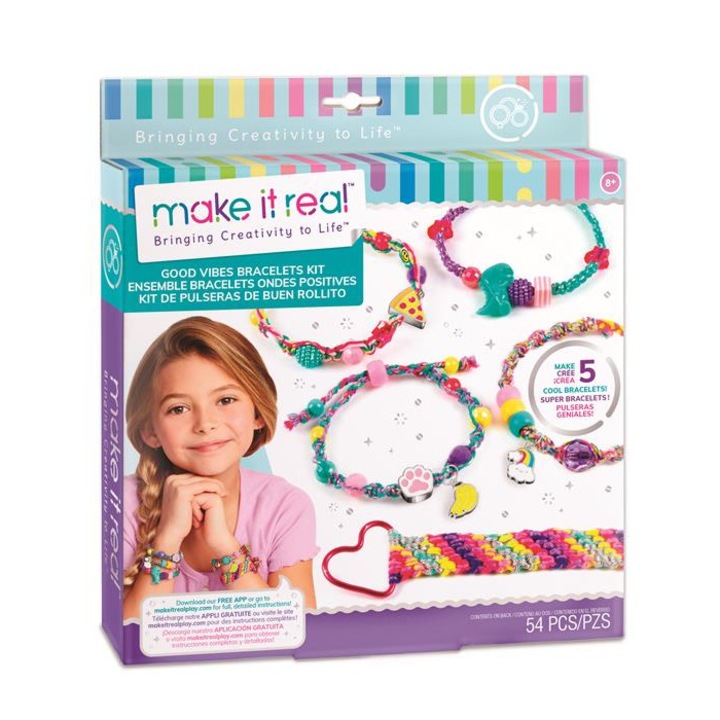 Kit confectionare bratari pentru fetite, Make it real, 8 ani+