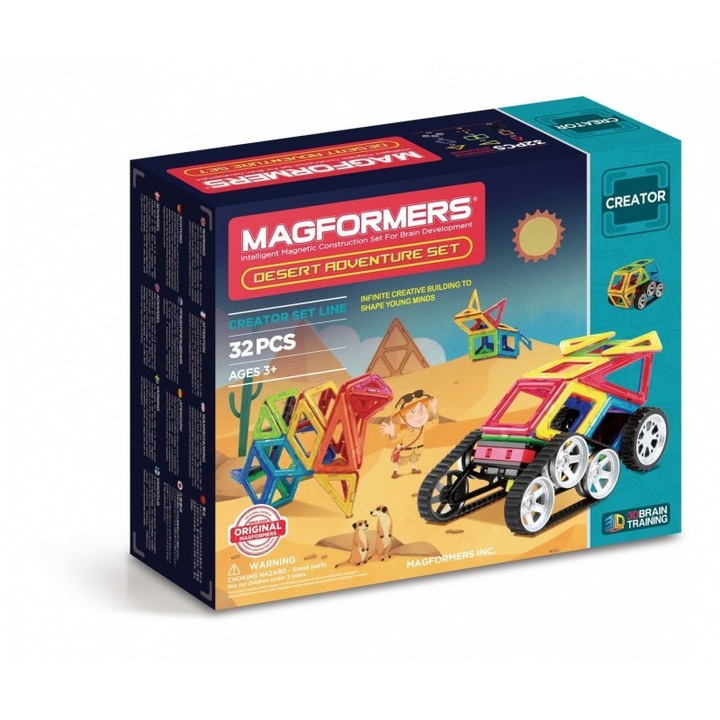 Joc creatie figurine, Magformers, Plastic, 32 piese, 3+ ani, Multicolor