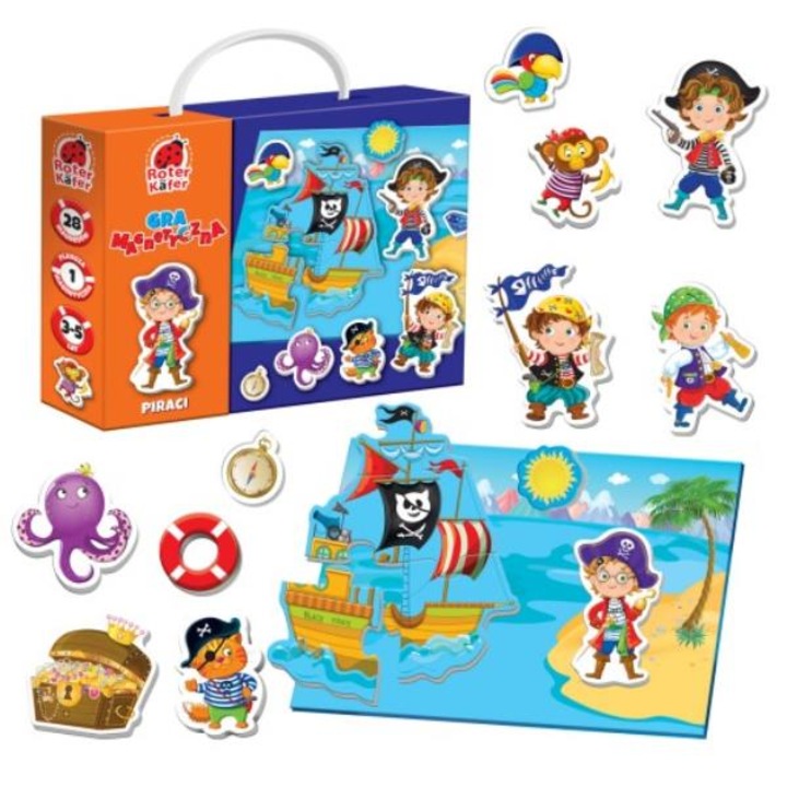 Игра за деца Roter Kafer, Pirates, Магнитна, 3+ години Многоцветен