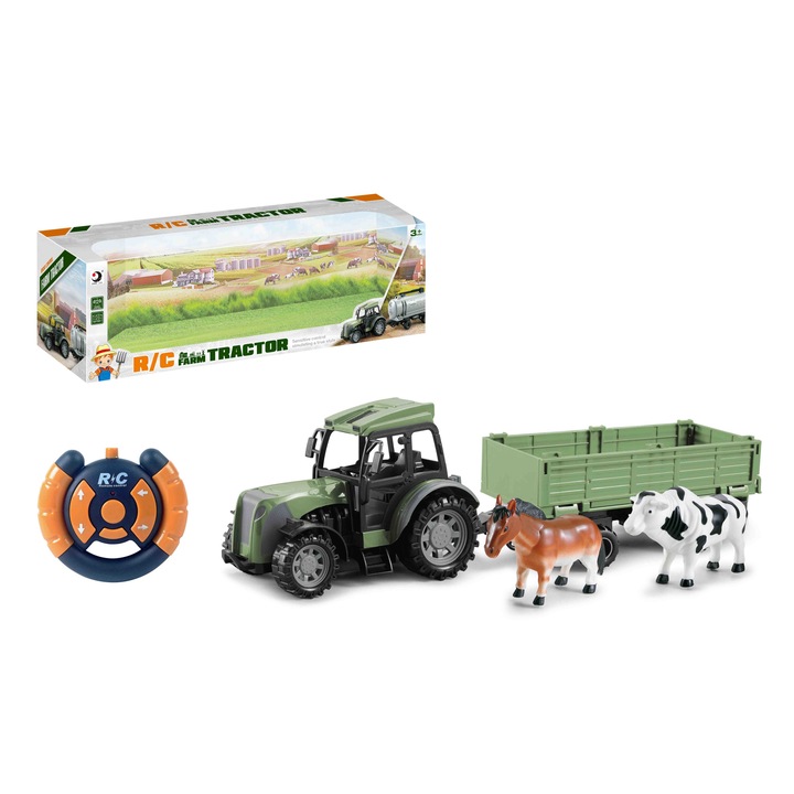 Set tractor cu telcomada + animale domestice