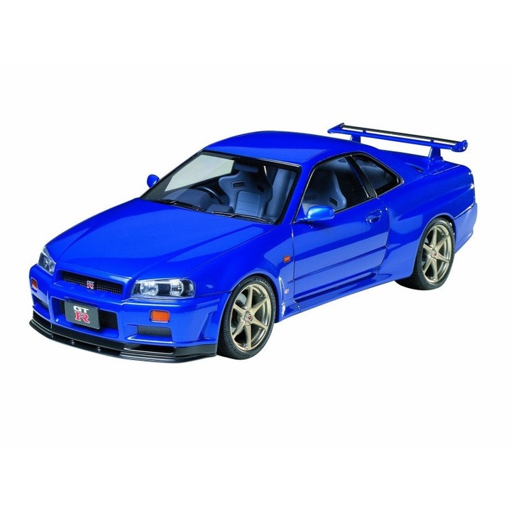 Masinuta, Model Nissan Skyline GT-R V, Plastic, Albastru