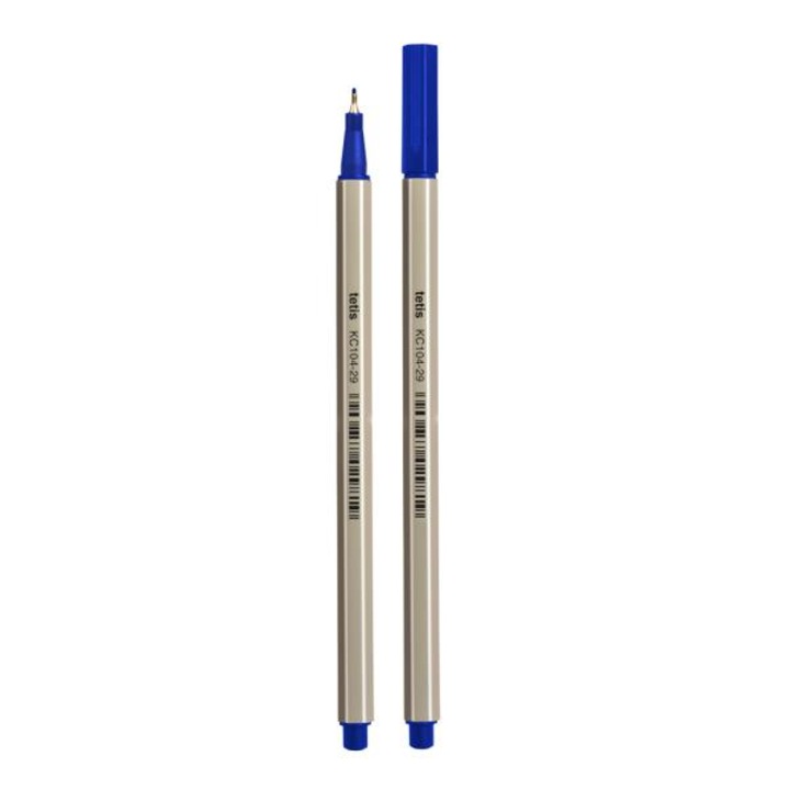 Комплект от 4 броя шестоъгълни химикалки, Tetis, 0,7 мм, сини