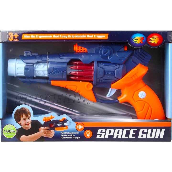 Pistol de jucarie, Space Gun, Plastic, Multicolor, 3 ani+