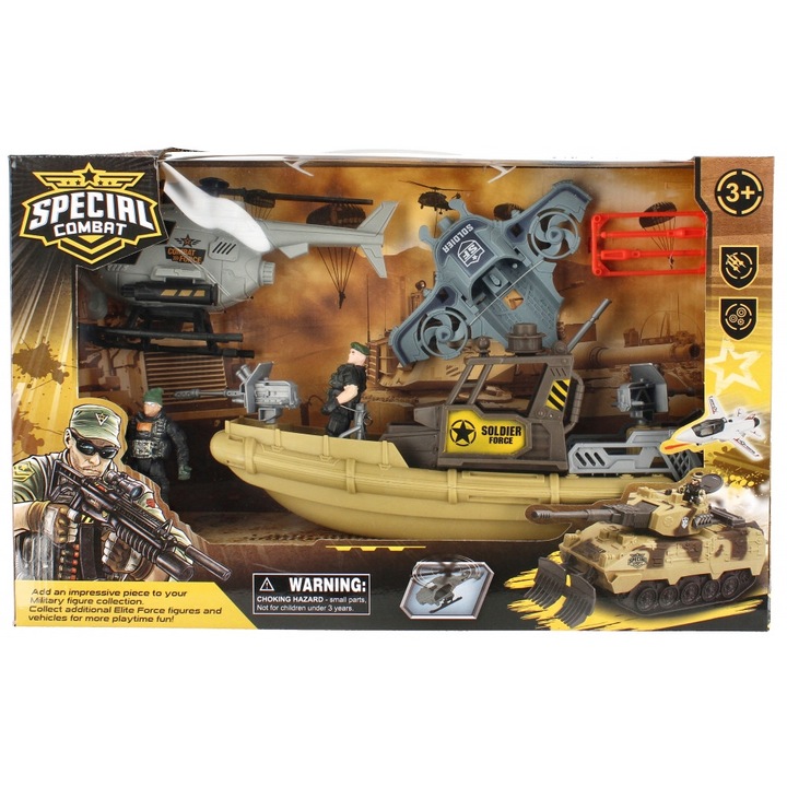 Set militar de jucarie, Plastic, Multicolor, 3 ani+