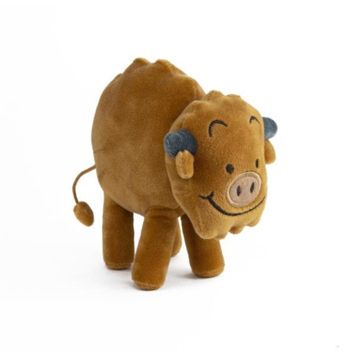Jucarie de plus copii, Textil, Cu model, 15 cm, Maro