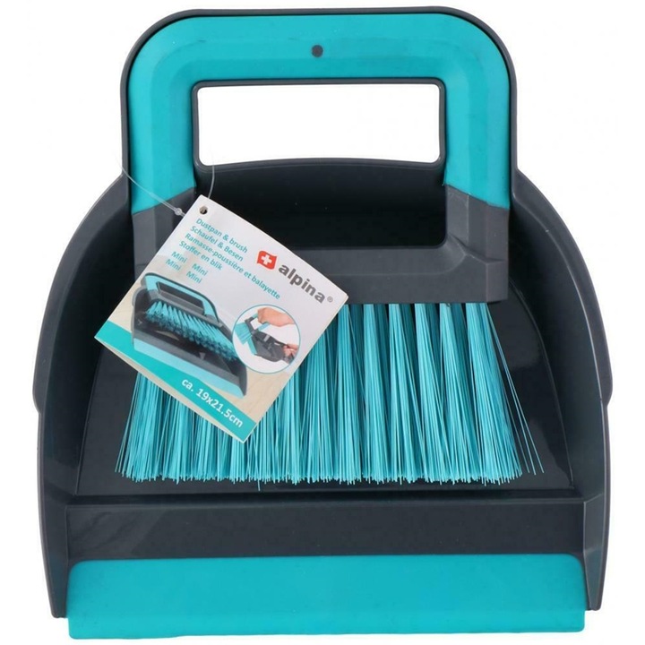 Set faras/perie, Alpina, Plastic, Turcoaz/Negru
