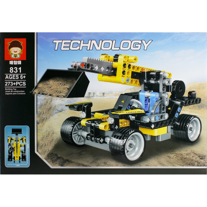 OEM építőjáték készlet, Műanyag, Munkagép, 273 db, 6+ év, Többszínű