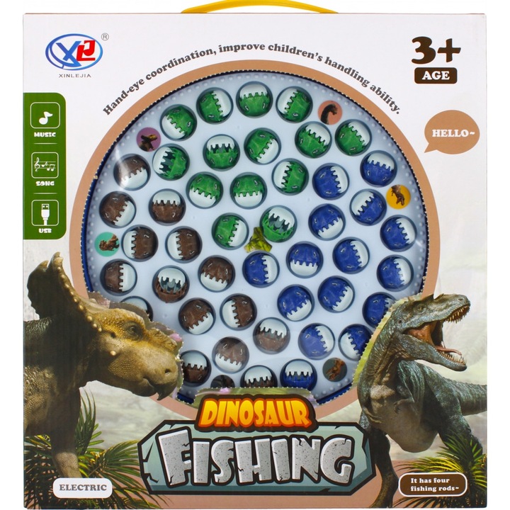 Joc interactiv copii Pescuit, Plastic, 32x34x6 cm, 3+ani, Multicolor