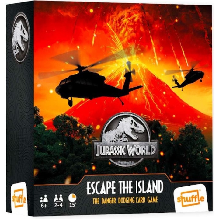 Joc de societate Jurassic World Island Escape, Shuffle, Multicolor
