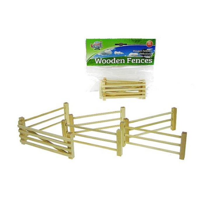 Детска играчка Комплект дървена ограда Хипопотам 1:32 6 бр