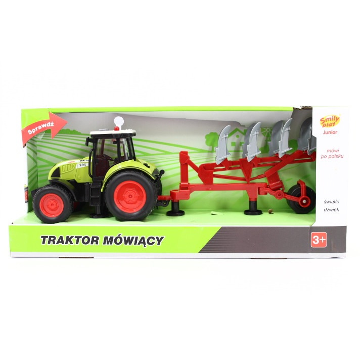 Tractor vorbitor cu semanatoare, SmilyPlay, Plastic, 3ani+, Multicolor
