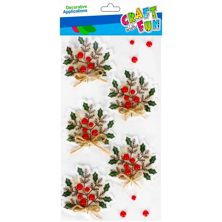 Комплект от 6 декоративни стикера, Craft With Fun, Multicolor, 288 бр