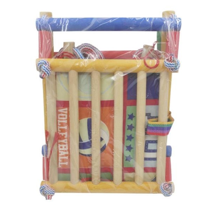 Цветна дървена люлка с възглавница