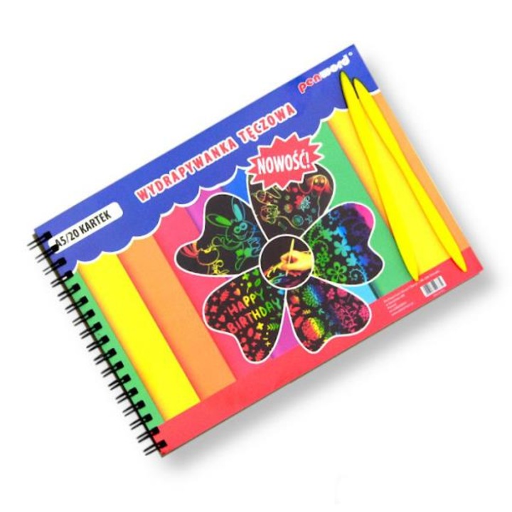 Caiet hartie scratch-off, PenWord, A5, 20 coli, Multicolor