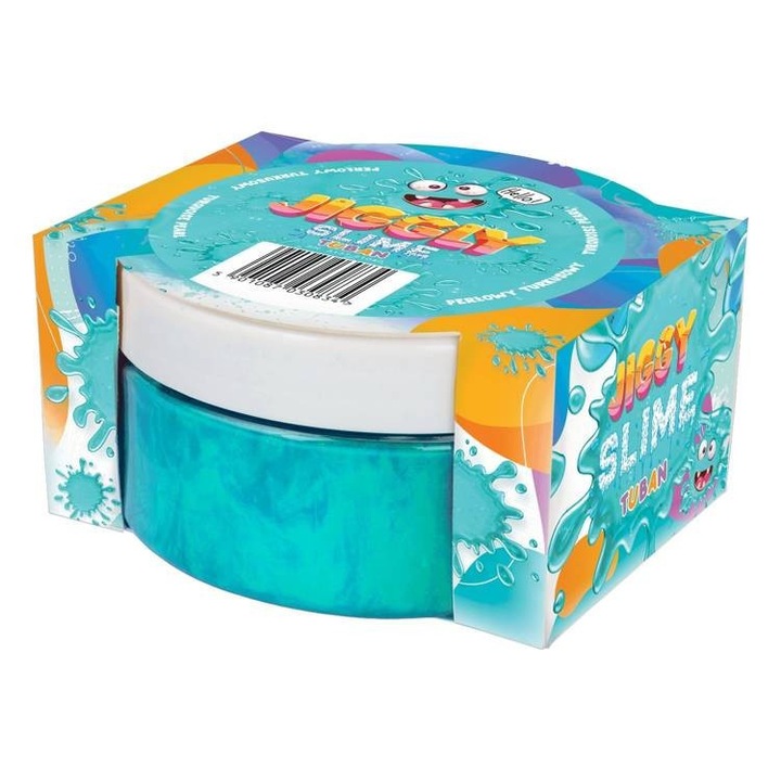 Slime in cutie JIGGLY SLIME, turcoaz perlat, 200 g