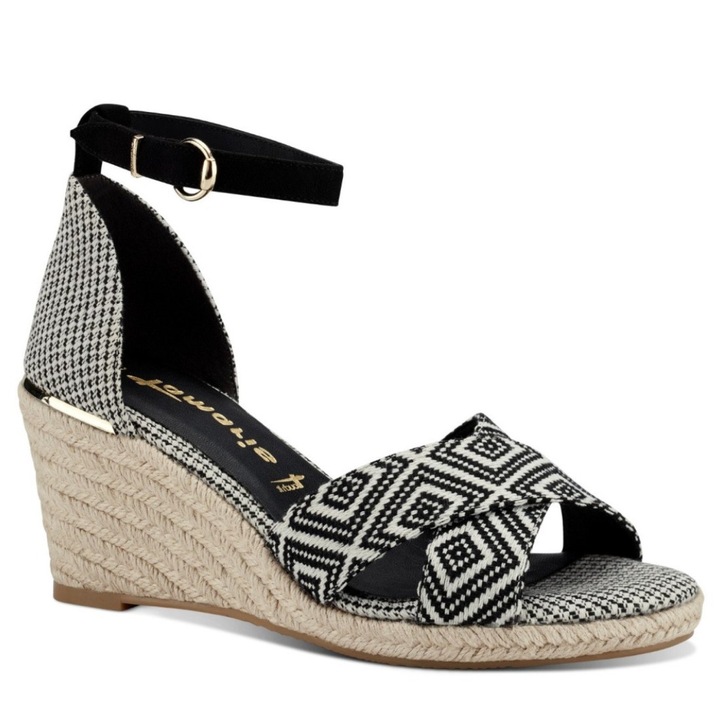 Sandale de dama, Tamaris, Textil, Negru, 40 EU