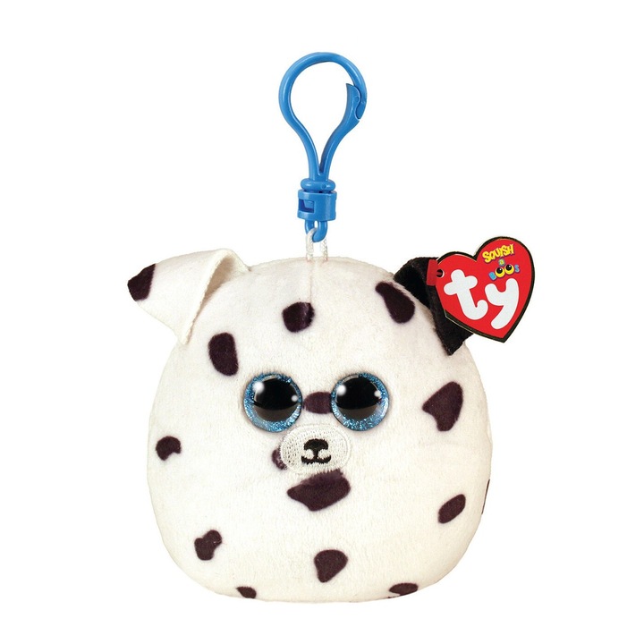 Breloc mascota, TY, Squish-a-Boos FETCH, 8.5 cm, Multicolor