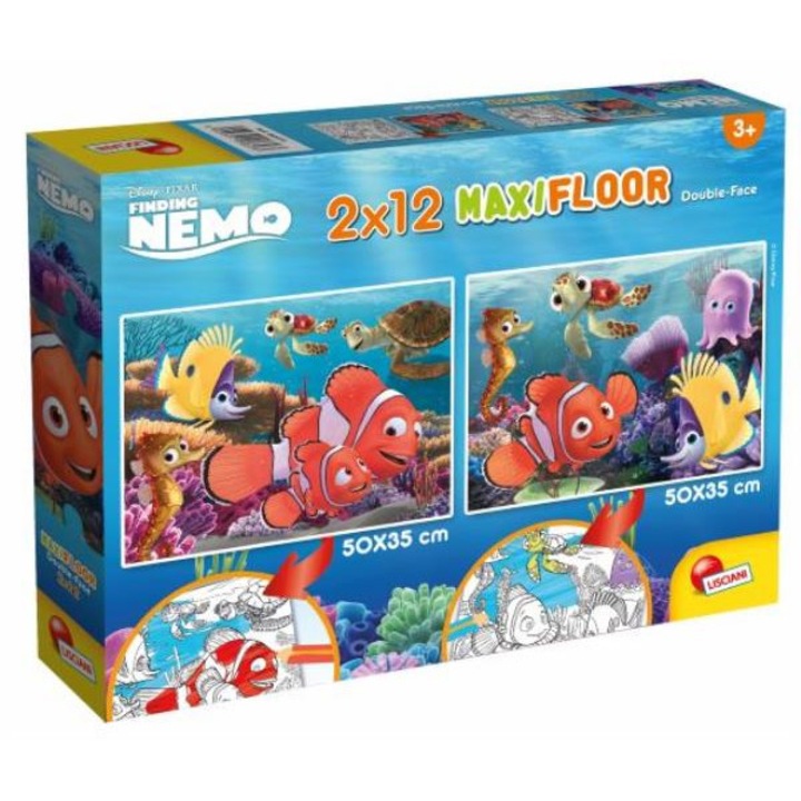 Пъзел с две лица, Lisciani, Модел Nemo, 2x12 части, 50x35cm, Многоцветен