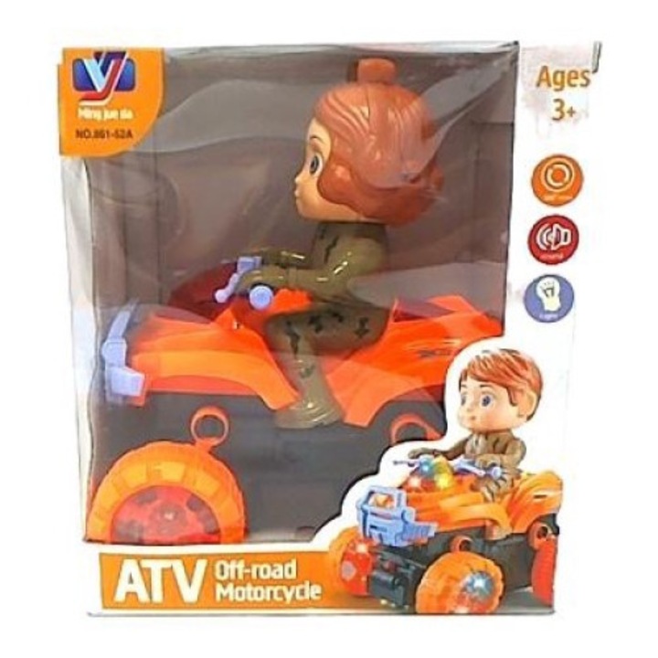 Stunt motorkerékpár, M&Z, műanyag, többszínű, 3+