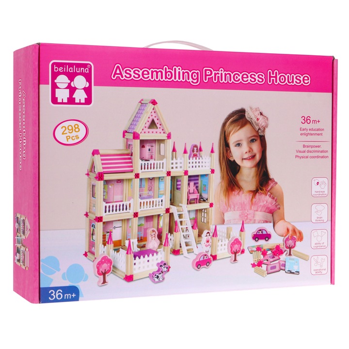 Blocuri de constructie, Lemn, 268 piese, Multicolor