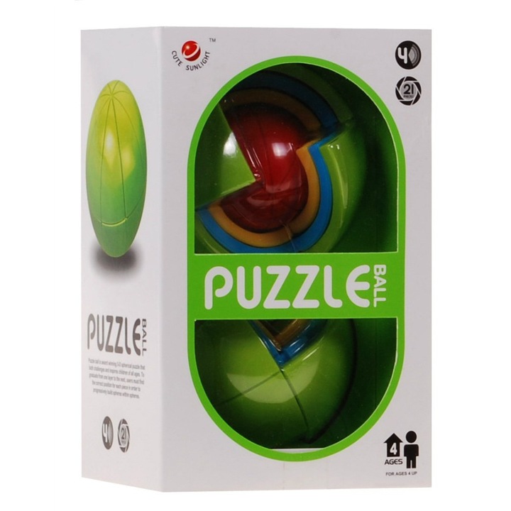 Joc inteligenta tip puzzle 3D, Cute Sunlight, Plastic, 21 piese, Multicolor