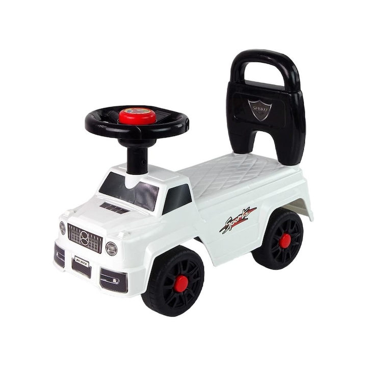 Gyermek autó háttámlával, Lean játékok, Starlight Traversing QX-5500- 2, Műanyag, 47 x 20 x 39 cm, 18 hónap+, Fehér
