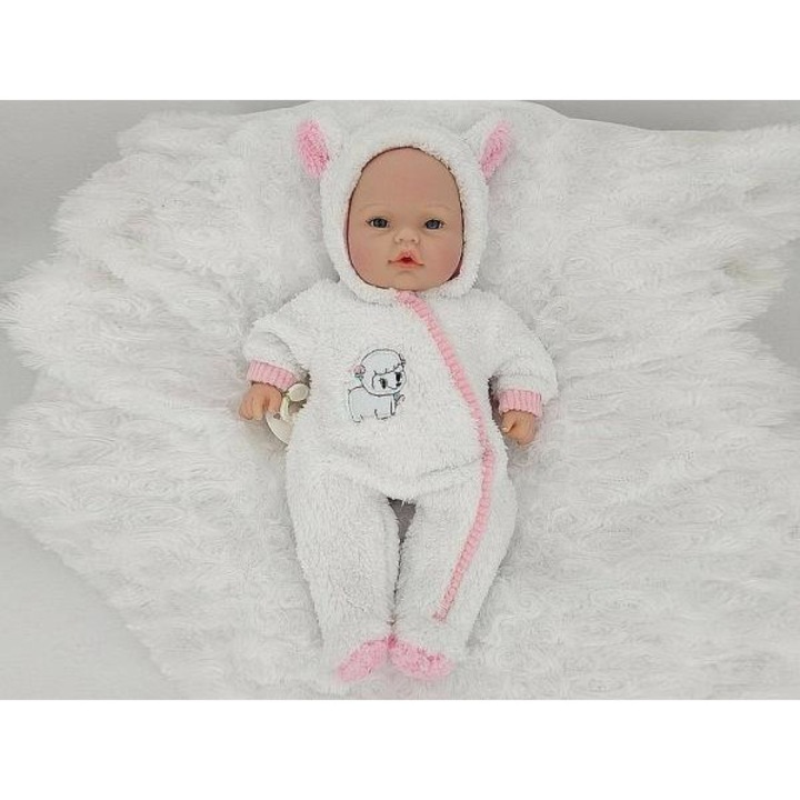 Babababa hangos overallban, Adar, PVC, 40 cm, fehér/rózsaszín