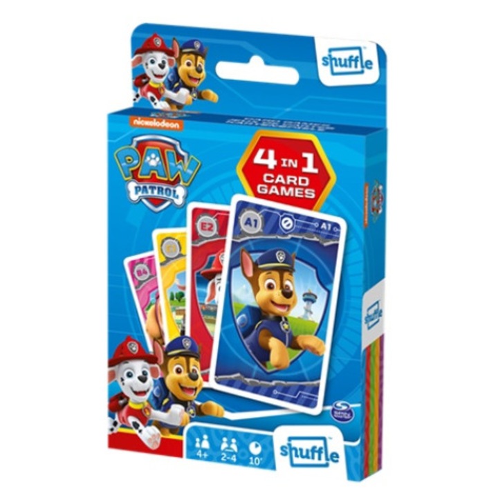 Paw Patrol 4 az 1-ben kártyajáték csomag, 4 év+, többszínű