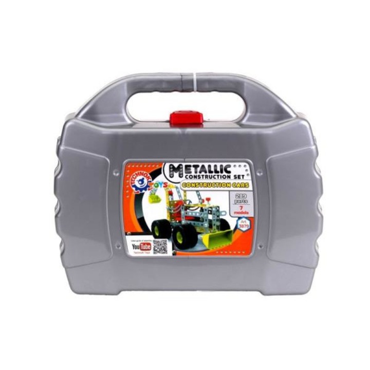 Set blocuri constructie utilaje constructie, TechnoK, Metal, Multicolor, 289 piese