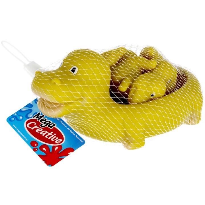 Комплект играчки за баня, Mega Creative, Гумени, Жълти