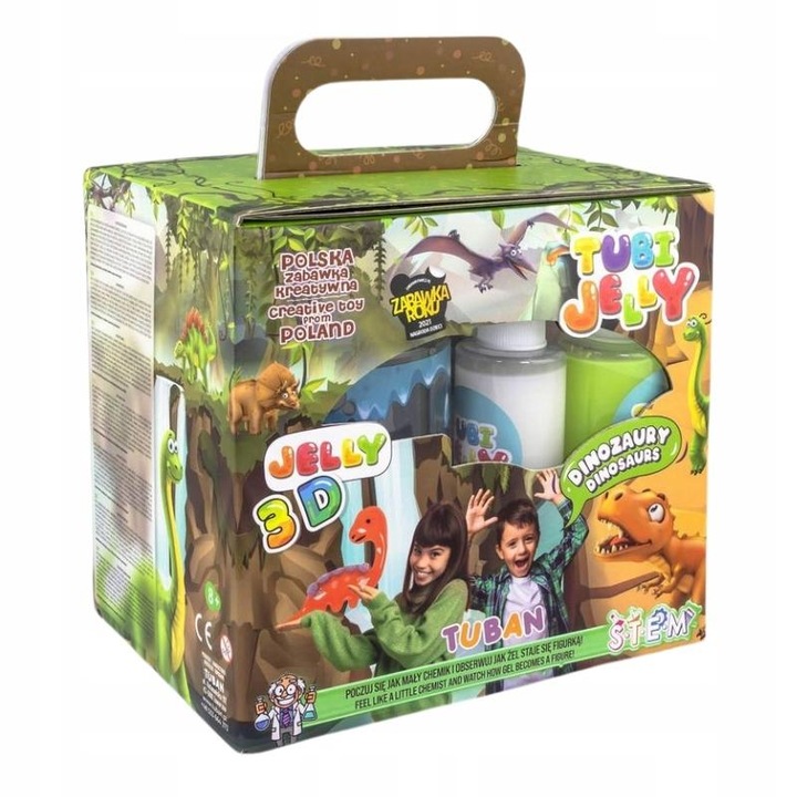 Set Tubi 6 culori + mic acvariu - Dinozauri