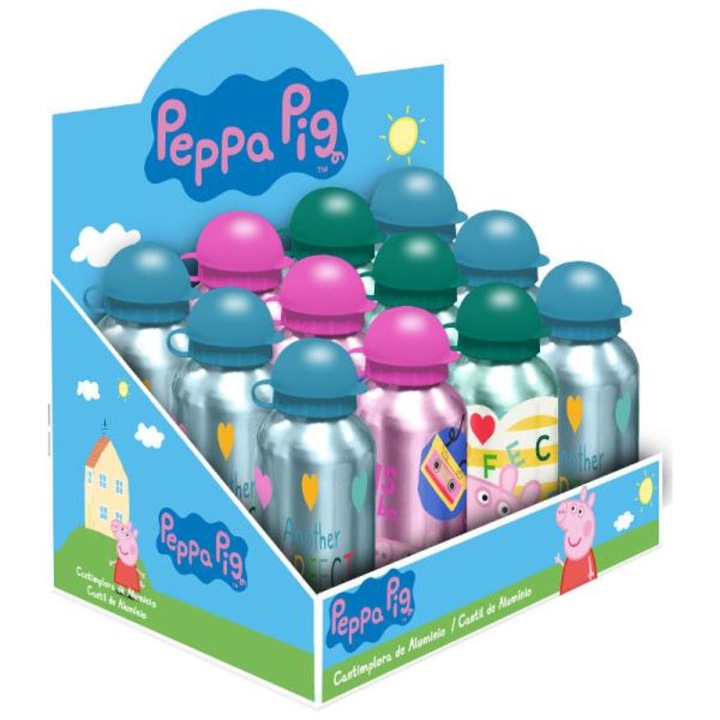Vizes palack készlet, Peppa Pig, 500 ml, 12 db, Alumínium, Többszínű
