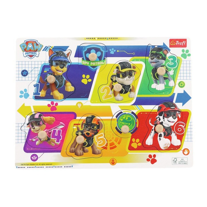 Дървен пъзел, Trefl, модел Paw Patrol