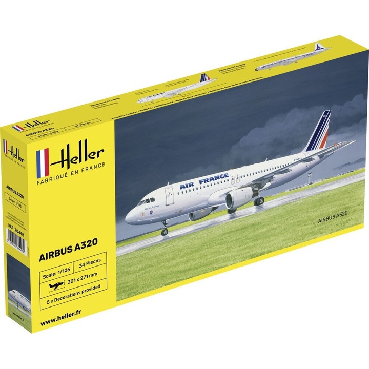 Macheta Aeromodele de construit Heller Airbus A320 Air France 1:125 HELL 80448