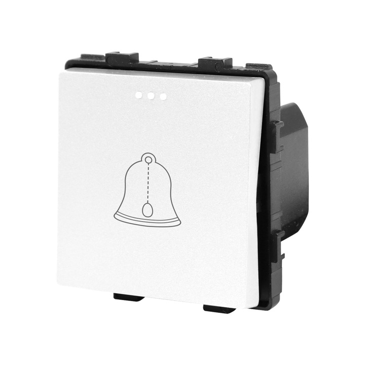 Modul Buton Sonerie Mecanic LUXION, Alb, LX-MP008W