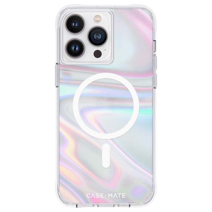 ND38_CM049300 Case-Mate Soap Bubble MagSafe - Кейс за iPhone 14 Pro Max (иридесцентен)