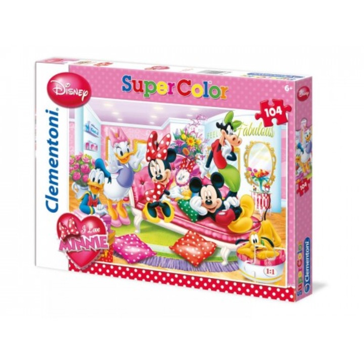 Gyerekrejtvény, Clementoni, Disney modell, 104 darab, +6 év, többszínű