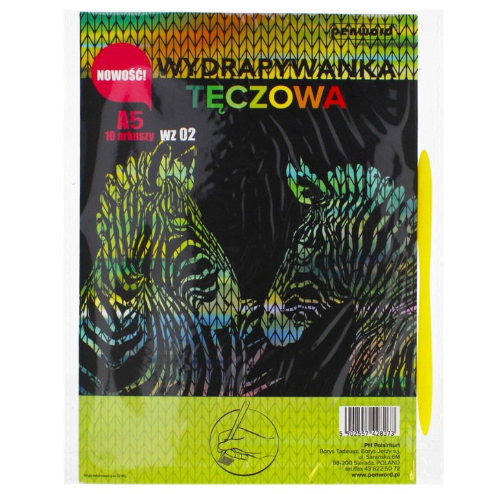 Комплект от 10 цветни листа, Penword, A5, Multicolor
