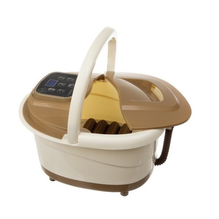 Lábmasszírozó, Műanyag, Tartozékokkal, Bézs/Barna